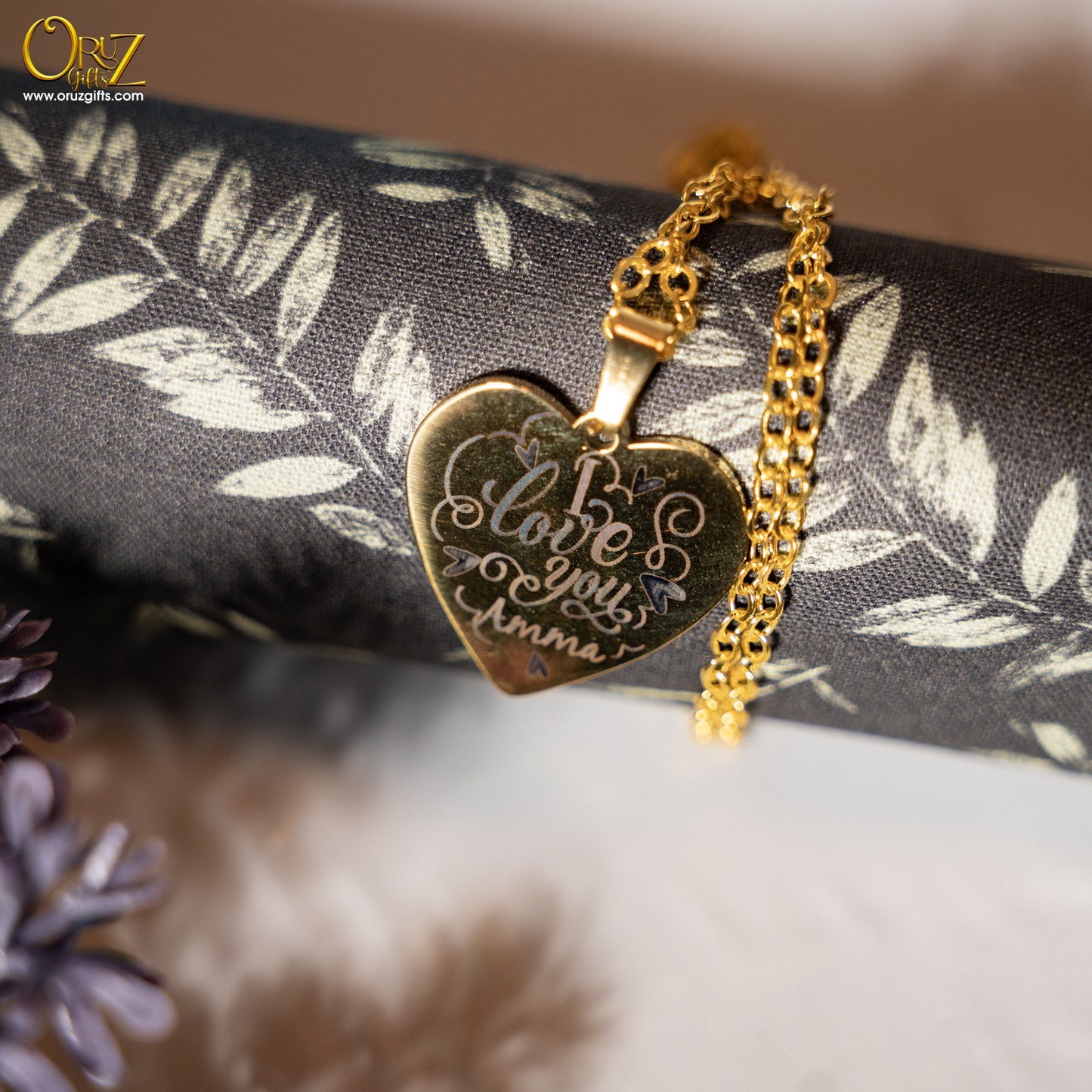 Personalized Gold Plated Heart Pendant