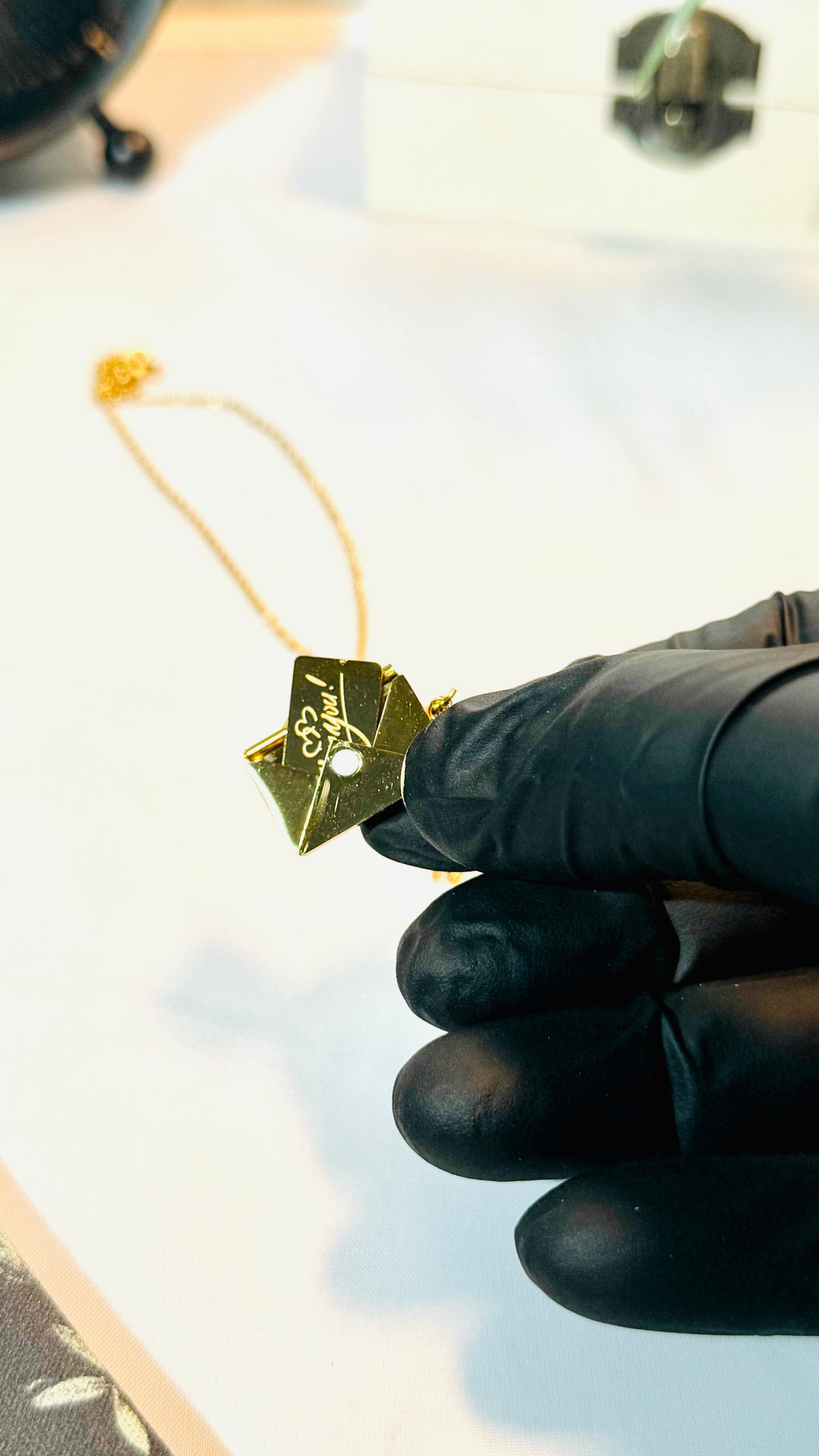 Creative Design Square Envelope Gold Pendant