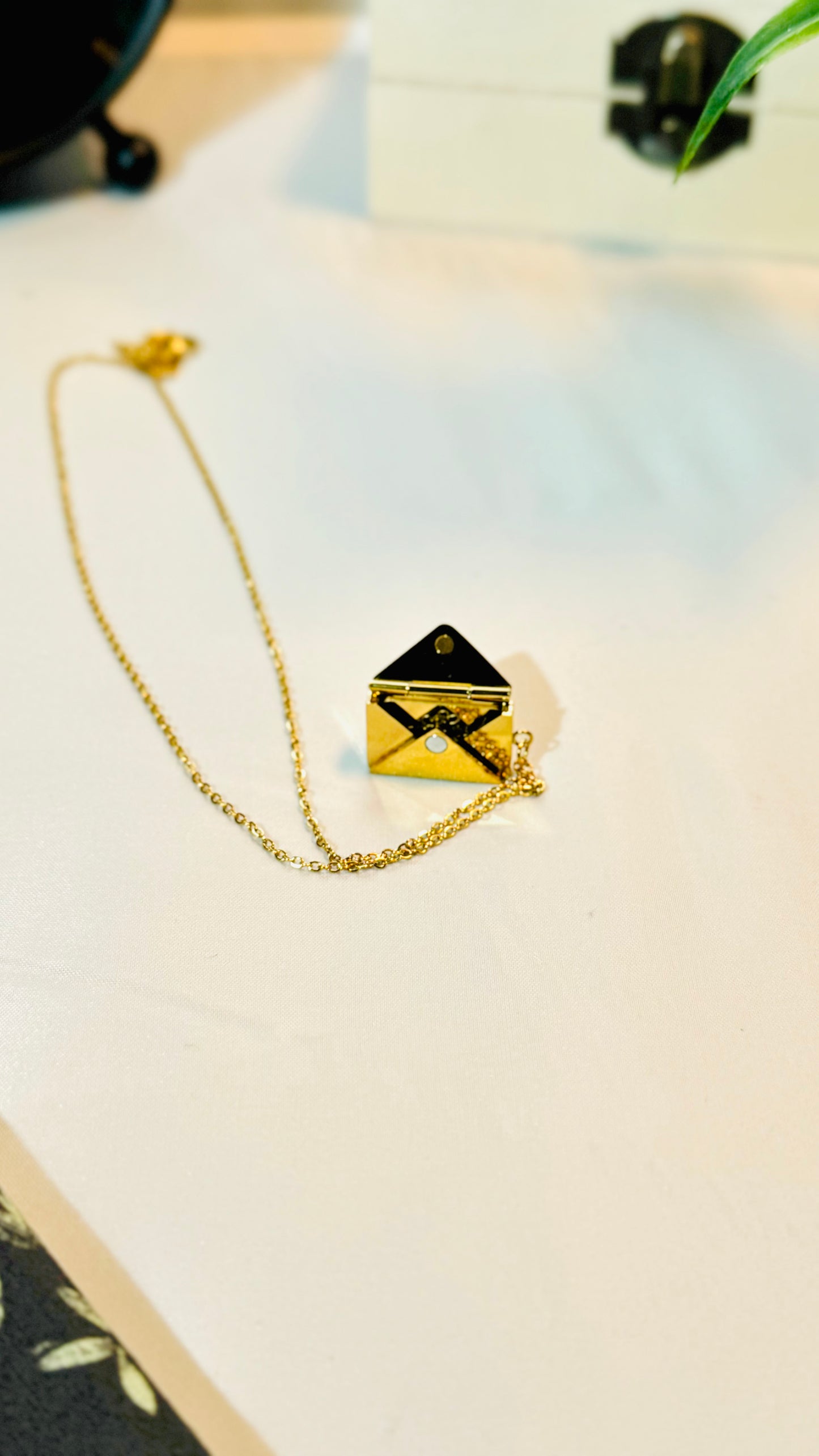 Creative Design Square Envelope Gold Pendant