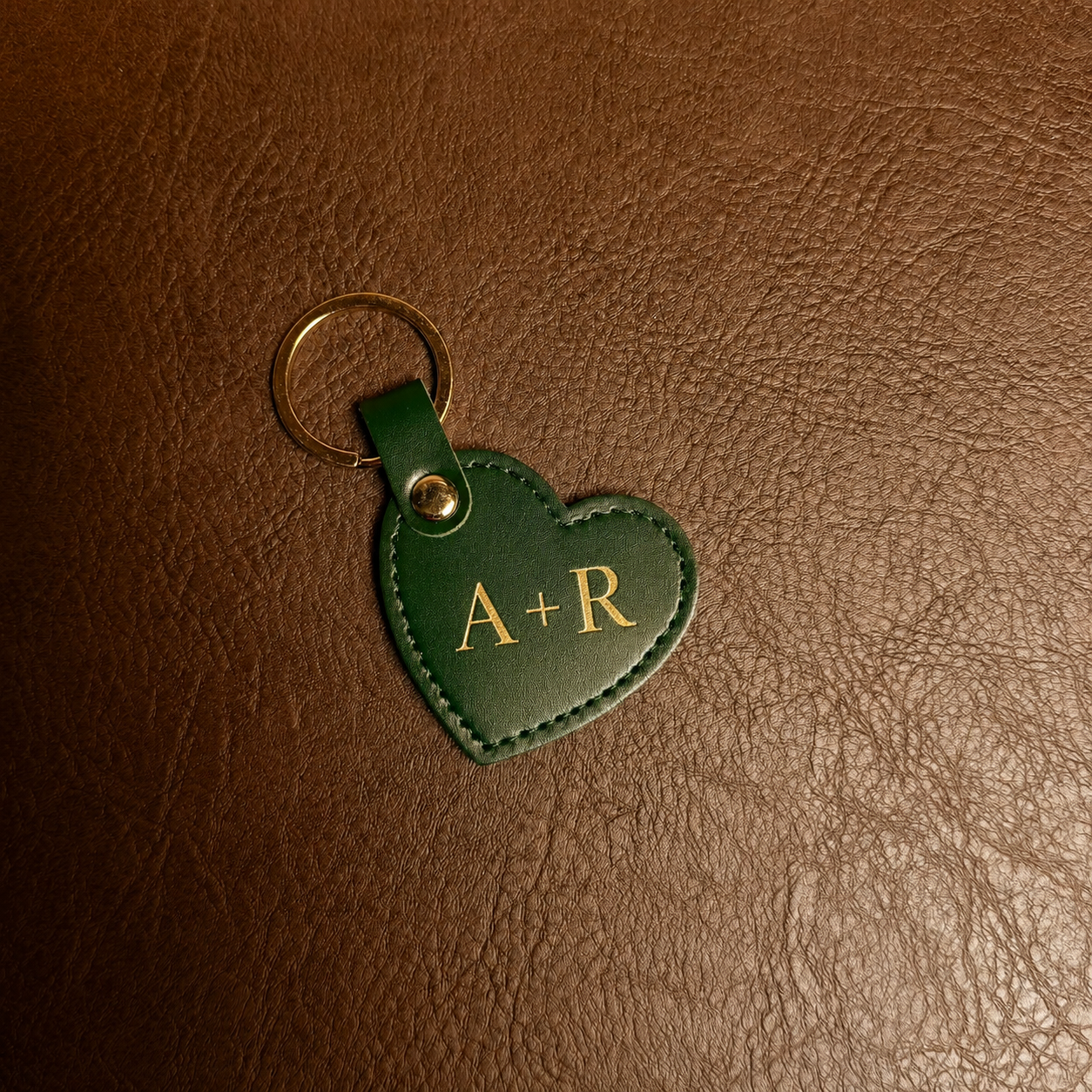 Personalized Emboss Shape PU Leather Keychain