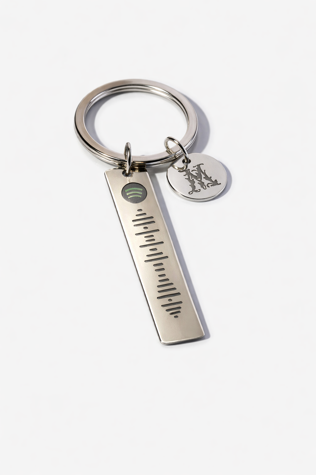 Custom Engraved Steel Keychain Tags – Photo, Initial & Song Code – gift packaging and presentation. Oruz Gifts Canada.