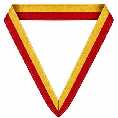 Gold with red neck ribbon for custom engraved award medals