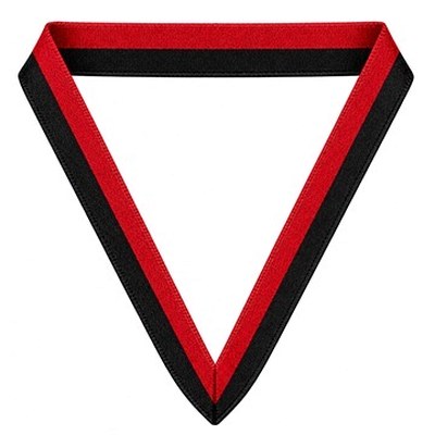 Red with black neck ribbon for custom engraved award medals