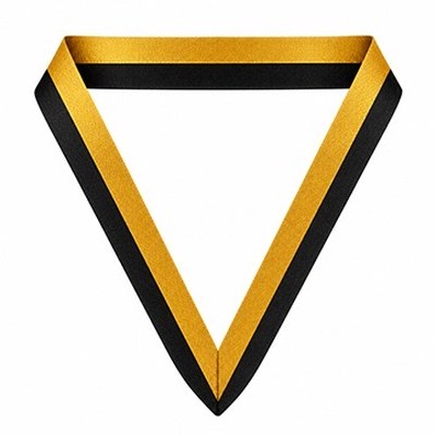 Gold with black neck ribbon for custom engraved award medals