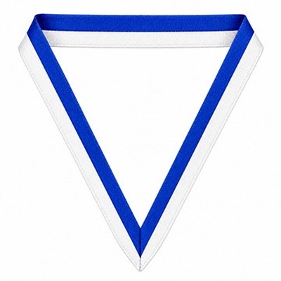 Blue with white neck ribbon for custom engraved award medals