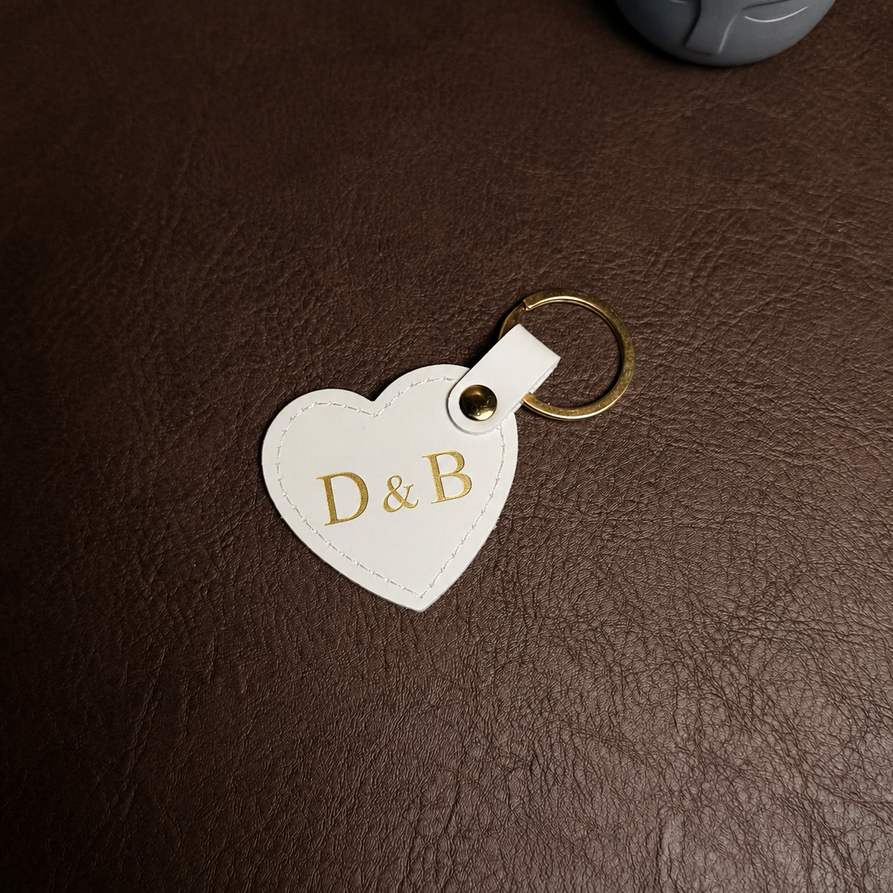 Personalized Emboss Shape PU Leather Keychain