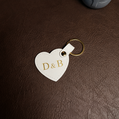 Personalized Emboss Shape PU Leather Keychain