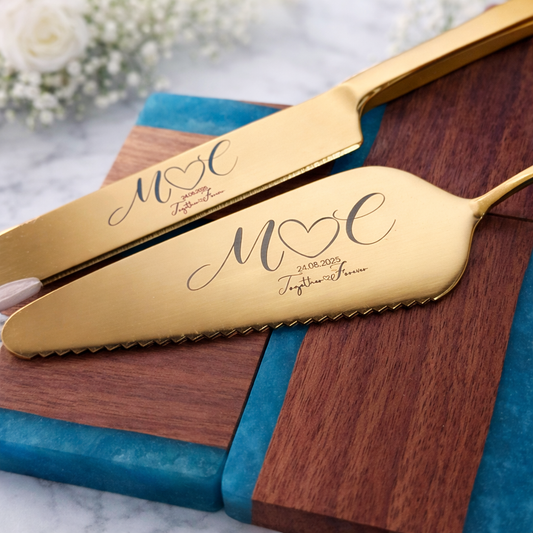 Custom Engraved Cake server Set