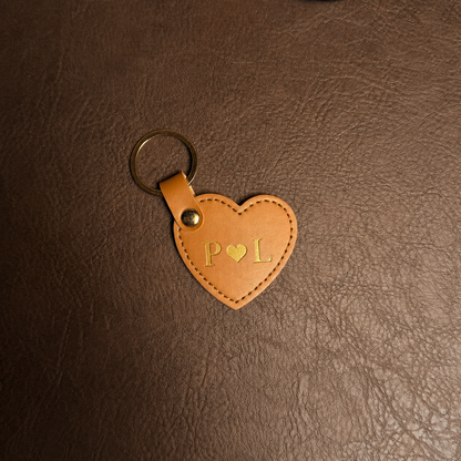 Personalized Emboss Shape PU Leather Keychain