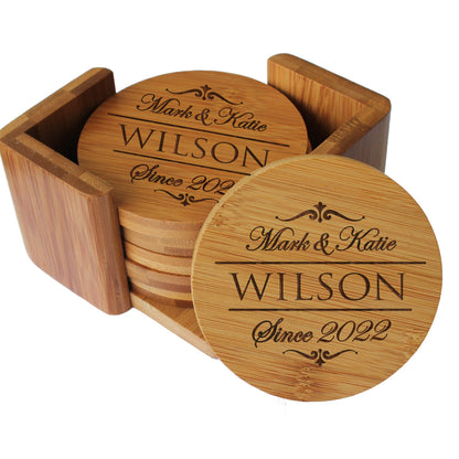 Custom engraved custom engraved slate coasters – front view. Ships Canada & USA.