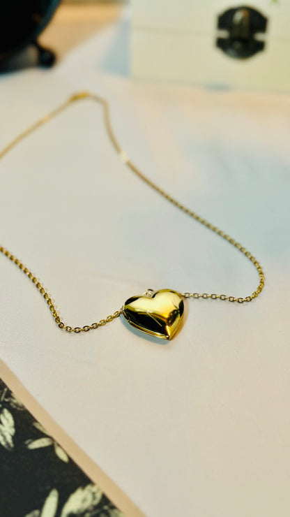Gold Heart Locket Pendant