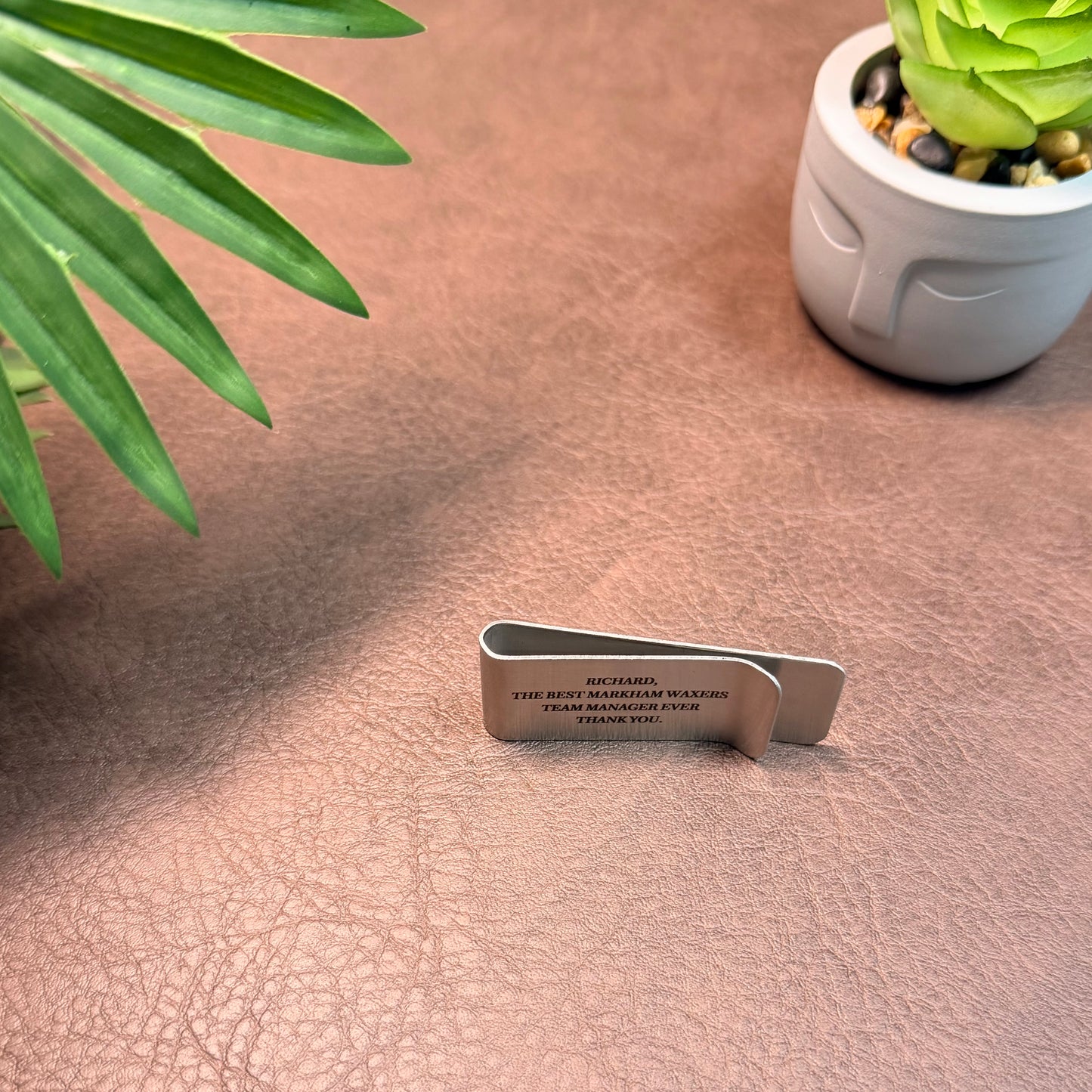 Custom Engraved Steel Money Clip | Personalized Gift for Men