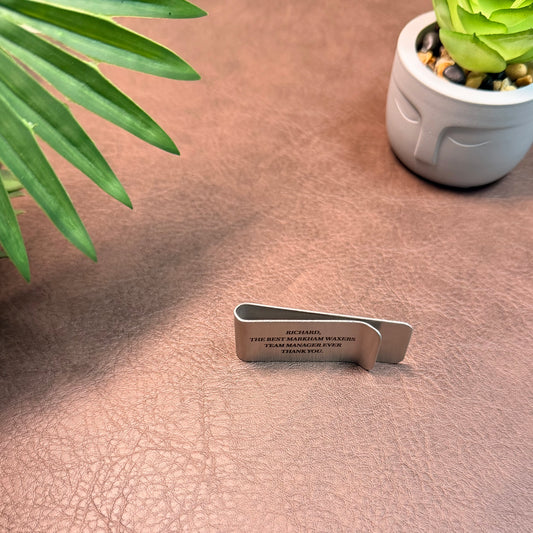 Custom Engraved Steel Money Clip | Personalized Gift for Men