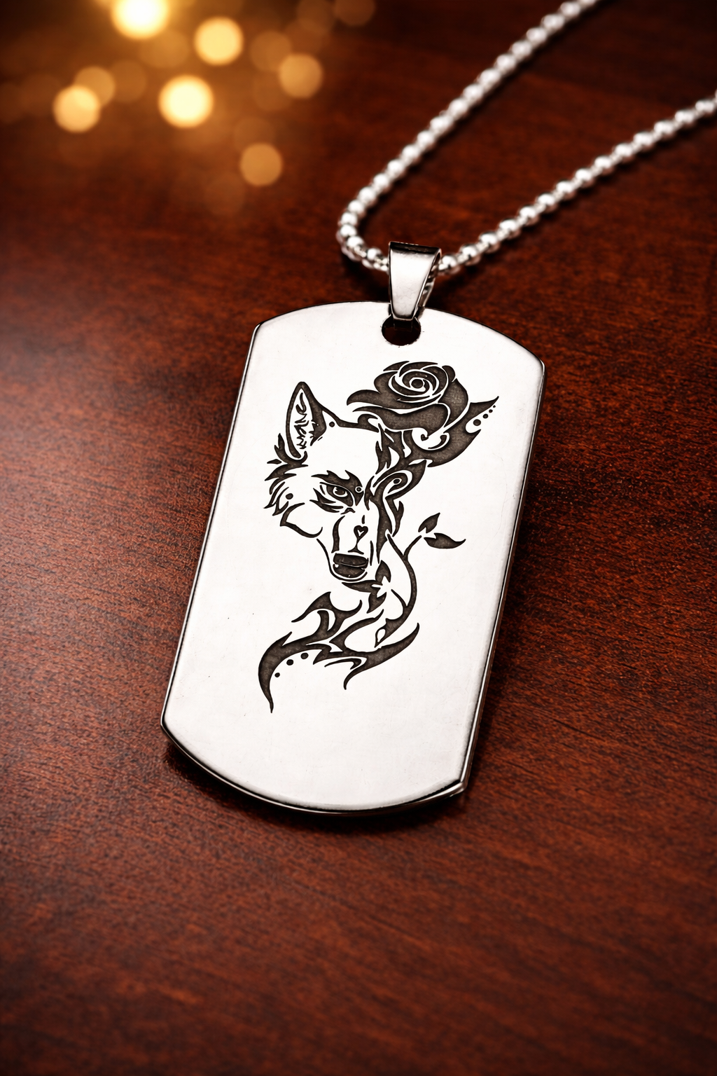 Custom Photo Engraved Stainless Steel Tag Necklace