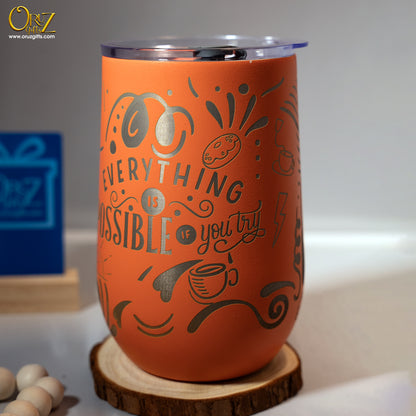 Custom Engraved Stainless Steel Hot Tumbler