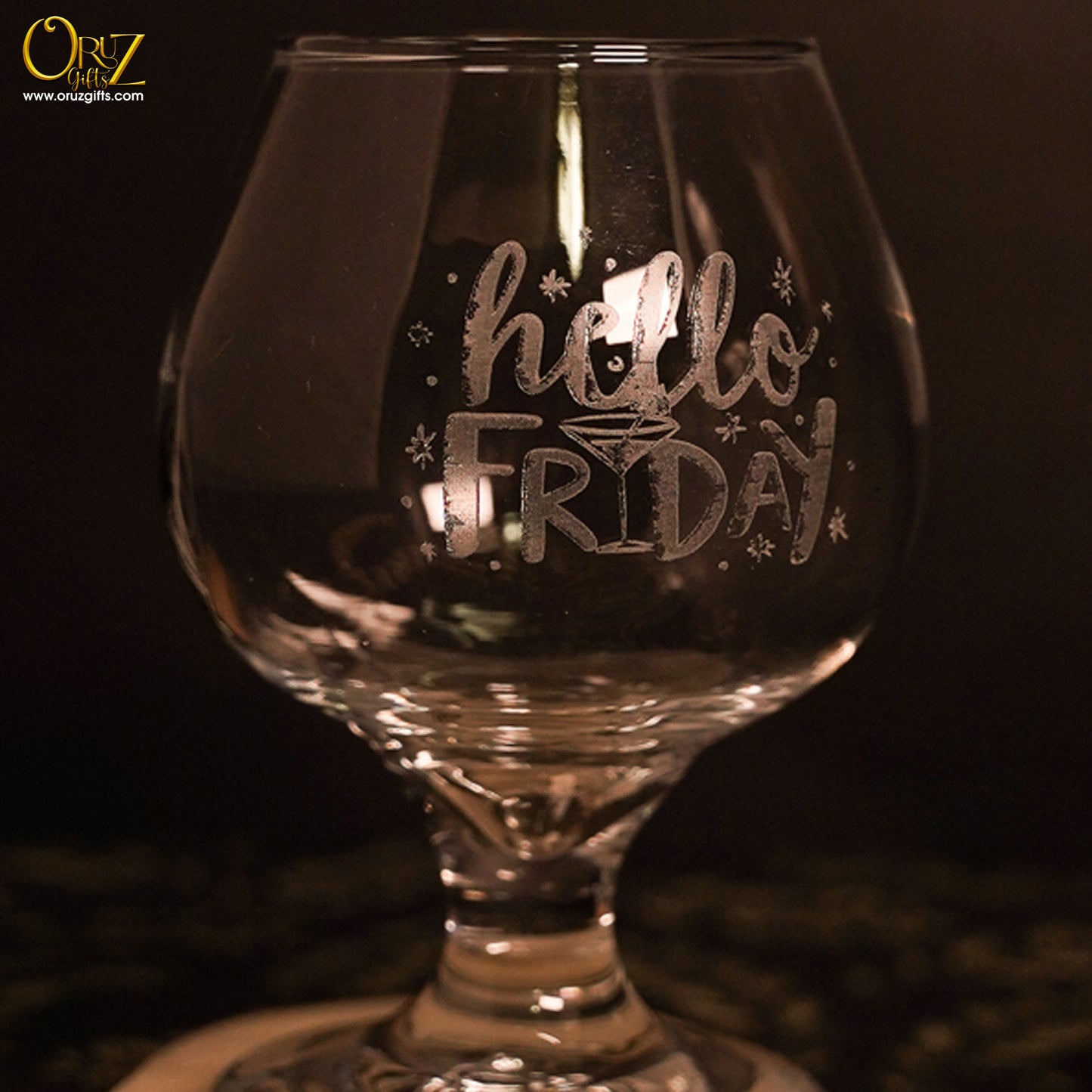 Custom Engraved Wine Glass.