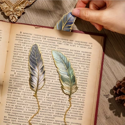 Custom Engrave Feather Bookmarks with Pendant Charms