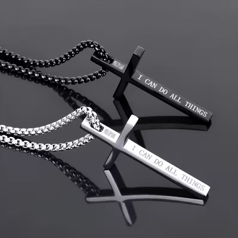 Stainless Steel Cross Pendant Necklace – gift packaging and presentation. Oruz Gifts Canada.