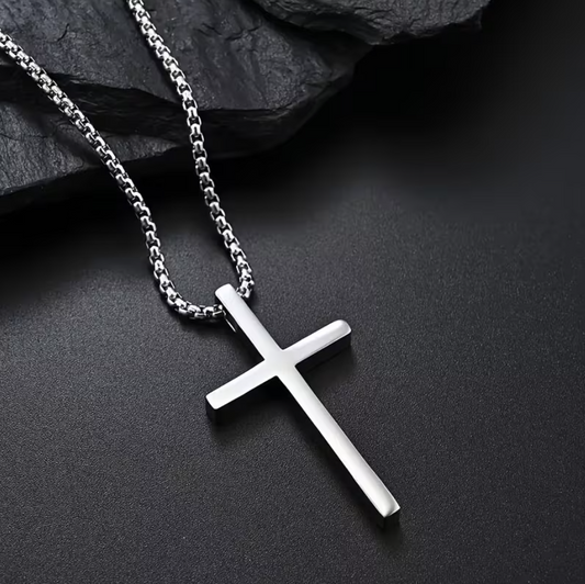 Stainless Steel Cross Pendant Necklace – Classic Faith Jewelry