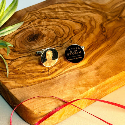 Custom engraved custom engraved cufflinks – personalized luxury for every occasion – front view. Ships Canada & USA.