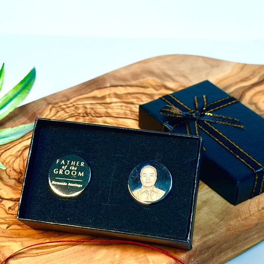 Personalized custom engraved cufflinks – personalized luxury for every occasion – engraving close-up. Oruz Gifts Scarborough.
