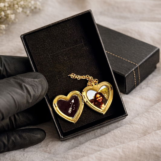 Custom Engraved Heart Locket Pendant – 18K Gold Plated