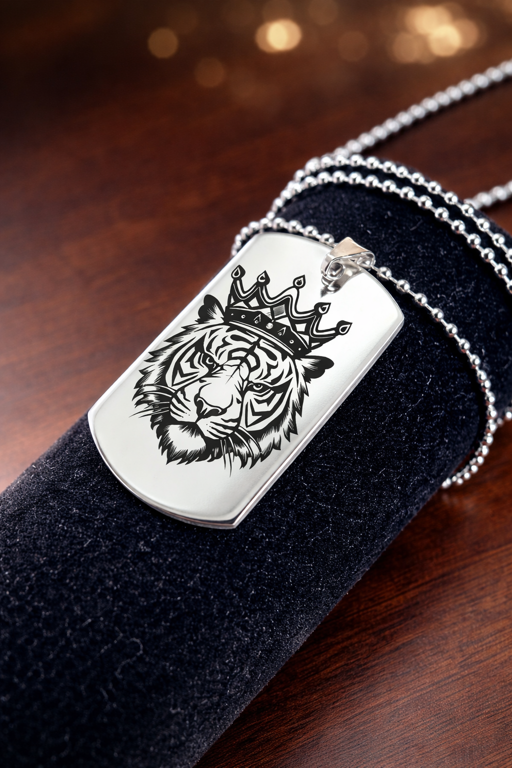 Custom Photo Engraved Stainless Steel Tag Necklace