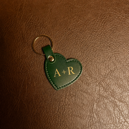 Personalized Emboss Shape PU Leather Keychain