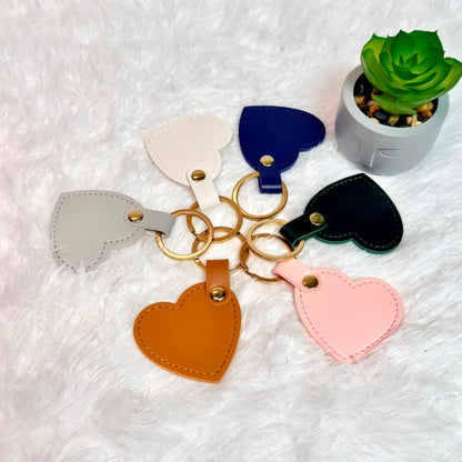 Personalized Heart Leather Key Tag | Custom Foil Embossed Keychain Canada
