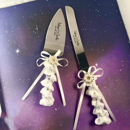 Custom Engraved Cake server Set – custom design options. Same-day pickup Scarborough Ontario.