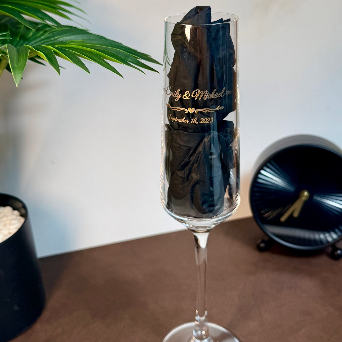 Custom Engraved Wedding Toasting Flutes Gift Set
