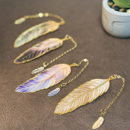 Custom Engrave Feather Bookmarks with Pendant Charms