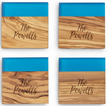 Custom custom engraved slate coasters – detail shot. Laser engraving Canada.