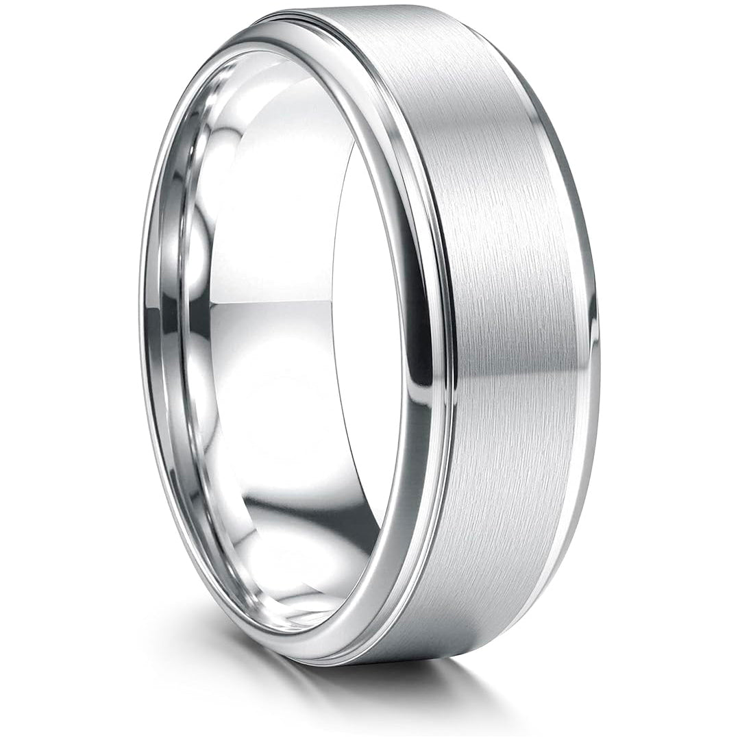 Custom Engraved Stainless Steel Ring – personalized with name or initials. Perfect for birthday & anniversary gifts.