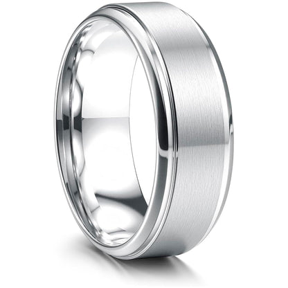 Custom Engraved Stainless Steel Ring – personalized with name or initials. Perfect for birthday & anniversary gifts.