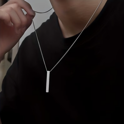 Custom Engraved Strip Bar Pendant Necklace