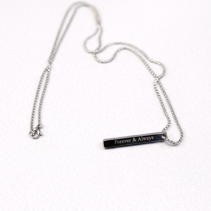 Custom Engraved Strip Bar Pendant Necklace