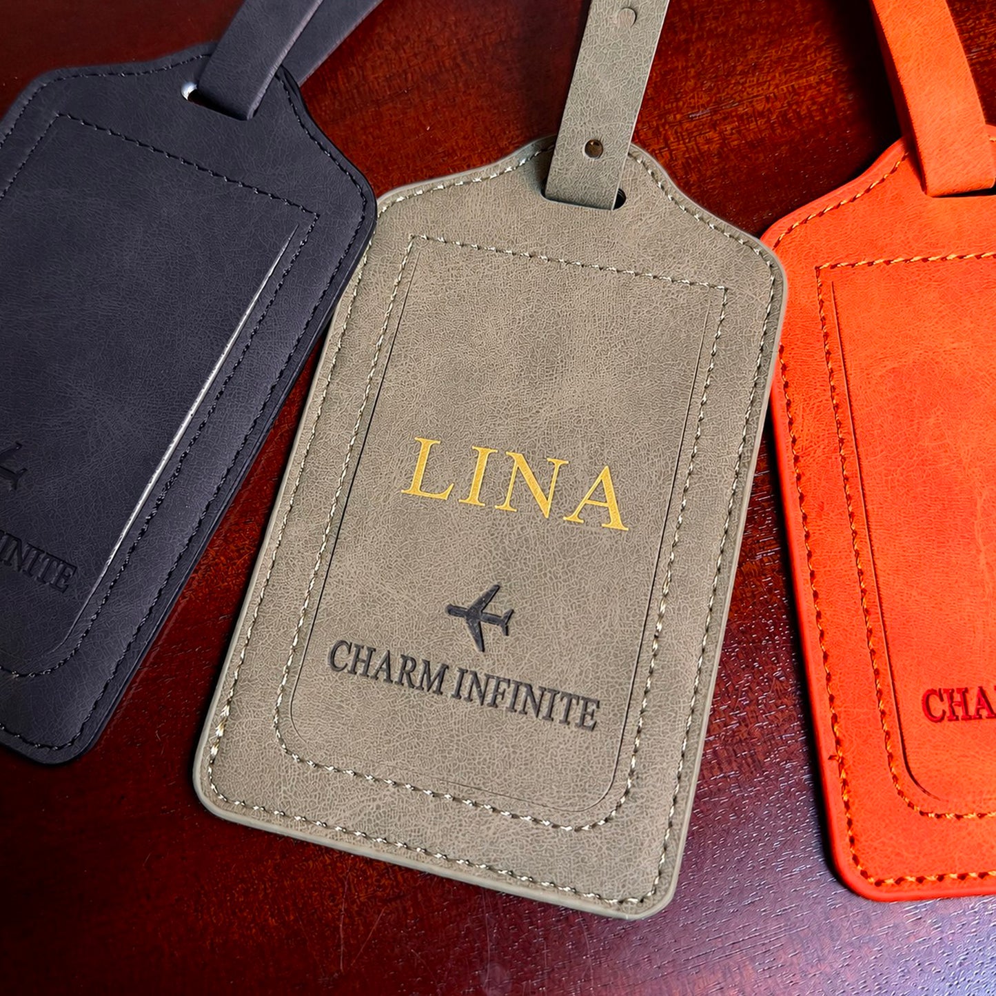 Custom Gold Embossed Luggage Tag