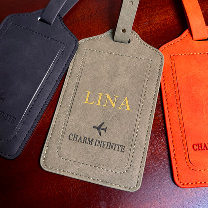 Custom Gold Embossed Luggage Tag