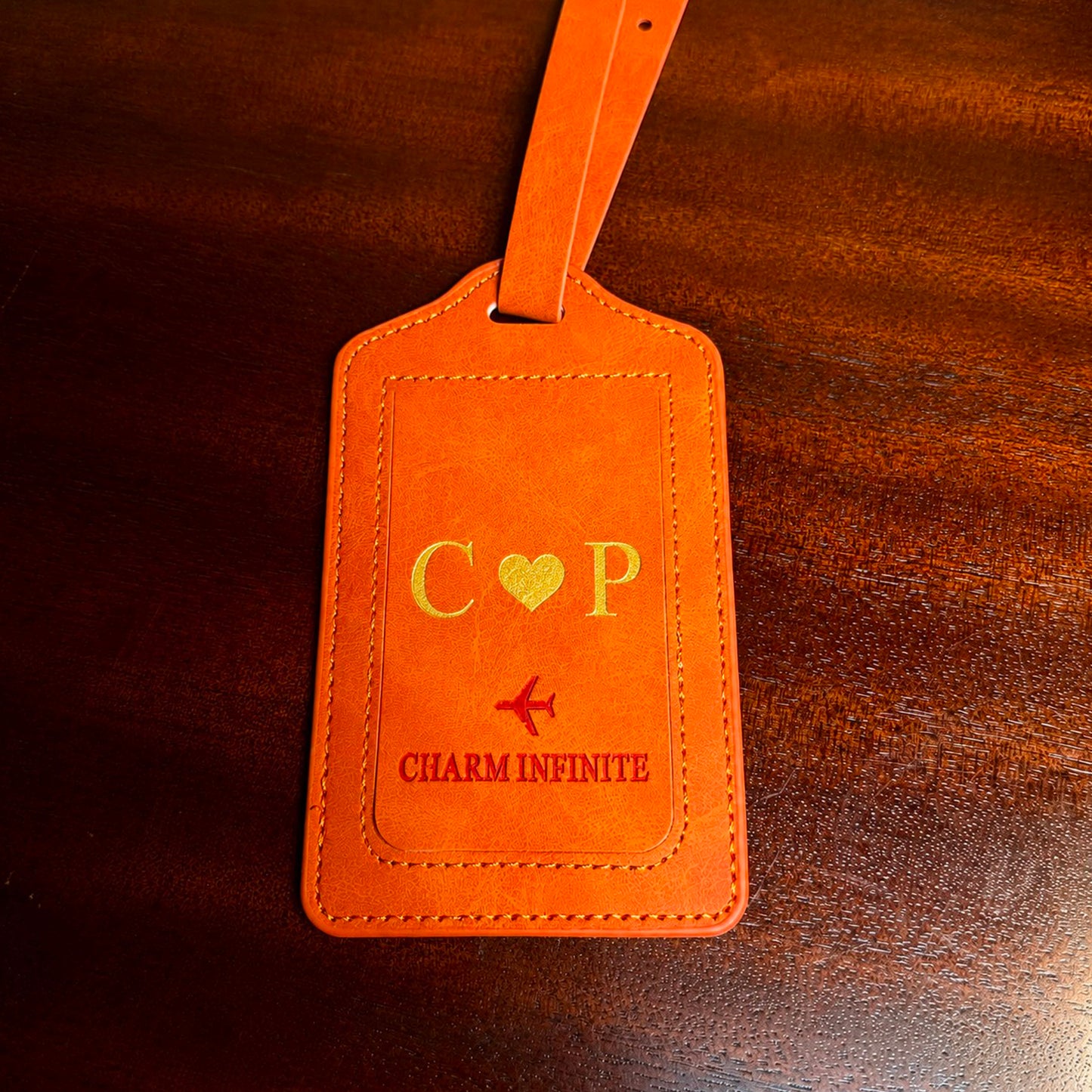 Custom Gold Embossed Luggage Tag