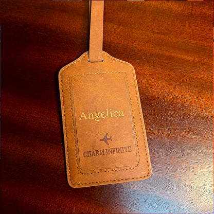 Custom Gold Embossed Luggage Tag