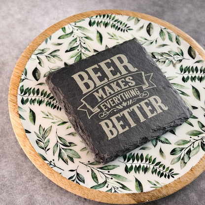 Custom Engraved Slate Coasters – gift packaging and presentation. Oruz Gifts Canada.