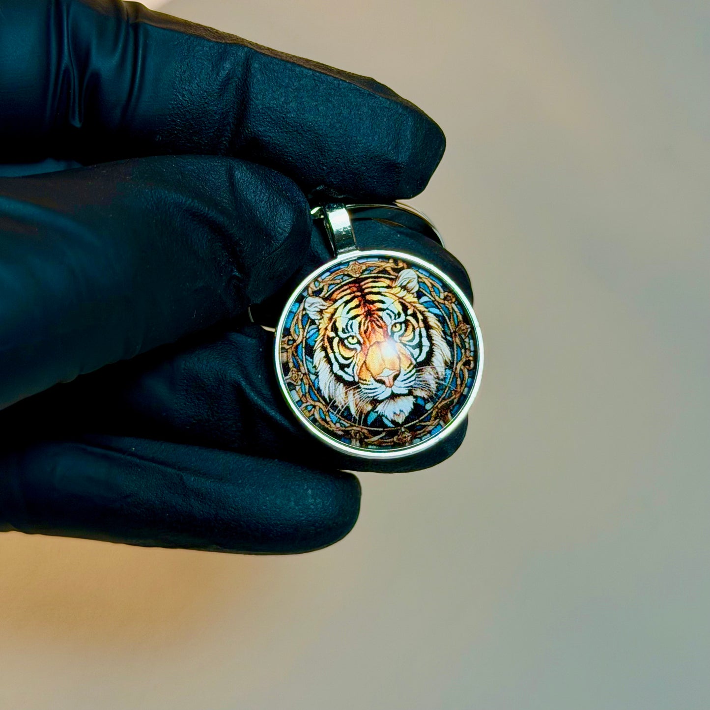 Tiger Alloy Key Chain with Time Gem – Bag Pendant