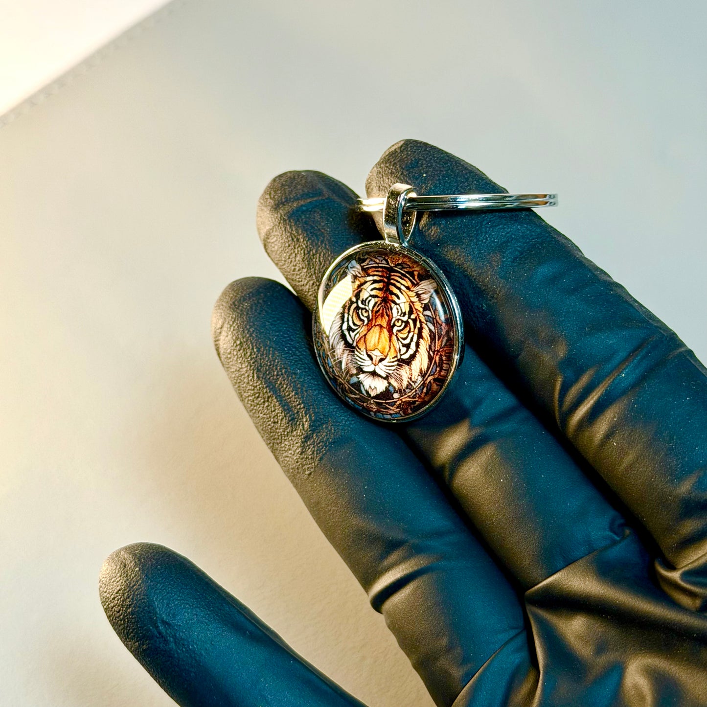 Tiger Alloy Key Chain with Time Gem – Bag Pendant