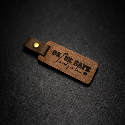 Custom Engraved Wooden Keychain | Personalized Initial & Name Tag